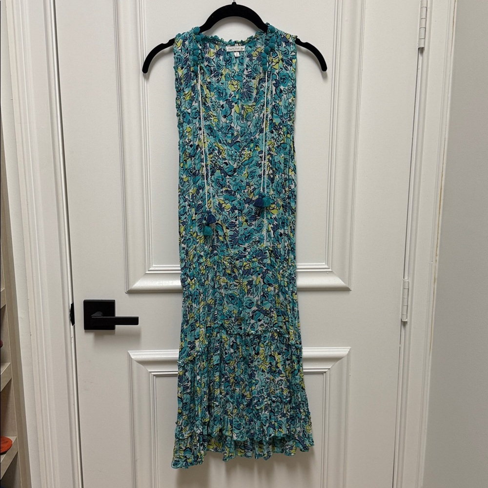 Poupette St. Barth Blue Floral Midi Dress